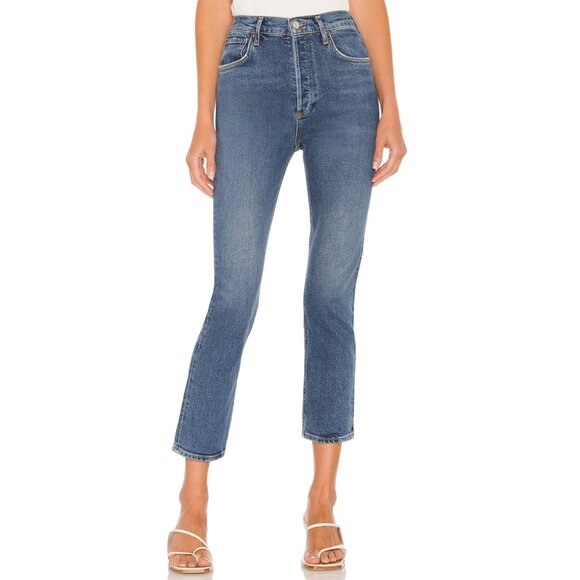 AGOLDE Riley High Rise Straight Crop in Transfer Women's Size 25 - Picture 1 of 11